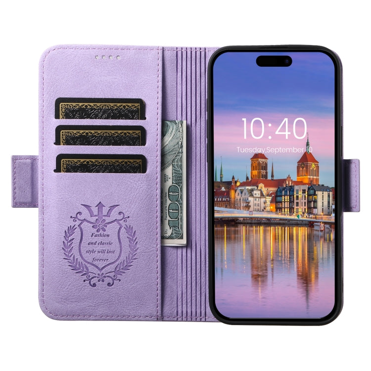 For iPhone 16 Plus SUTENI J07 Multifunctional Horizontal Flip Magsafe Leather Phone Case(Purple)