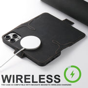 For iPhone 16 Pro Max SUTENI J07 Multifunctional Horizontal Flip Magsafe Leather Phone Case(Black)