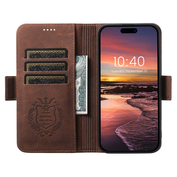 For iPhone 16 Pro Max SUTENI J07 Multifunctional Horizontal Flip Magsafe Leather Phone Case(Brown)