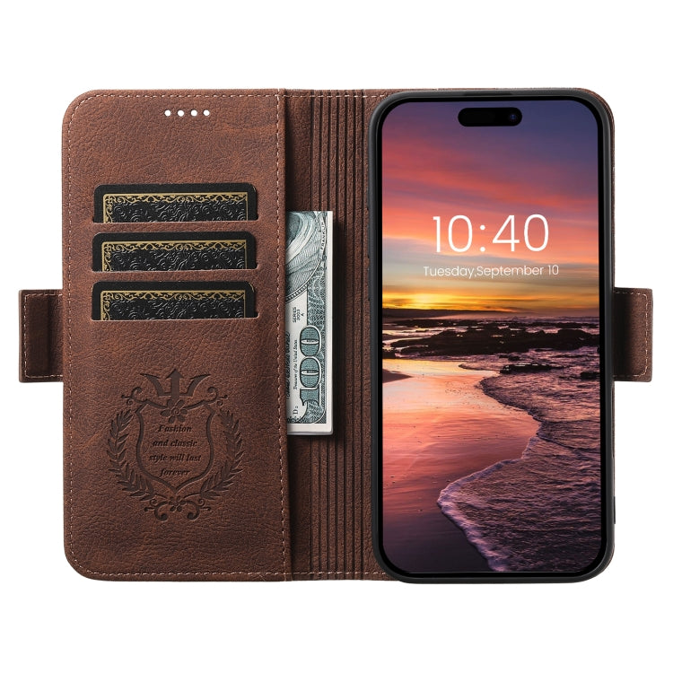 For iPhone 16 Pro Max SUTENI J07 Multifunctional Horizontal Flip Magsafe Leather Phone Case(Brown)