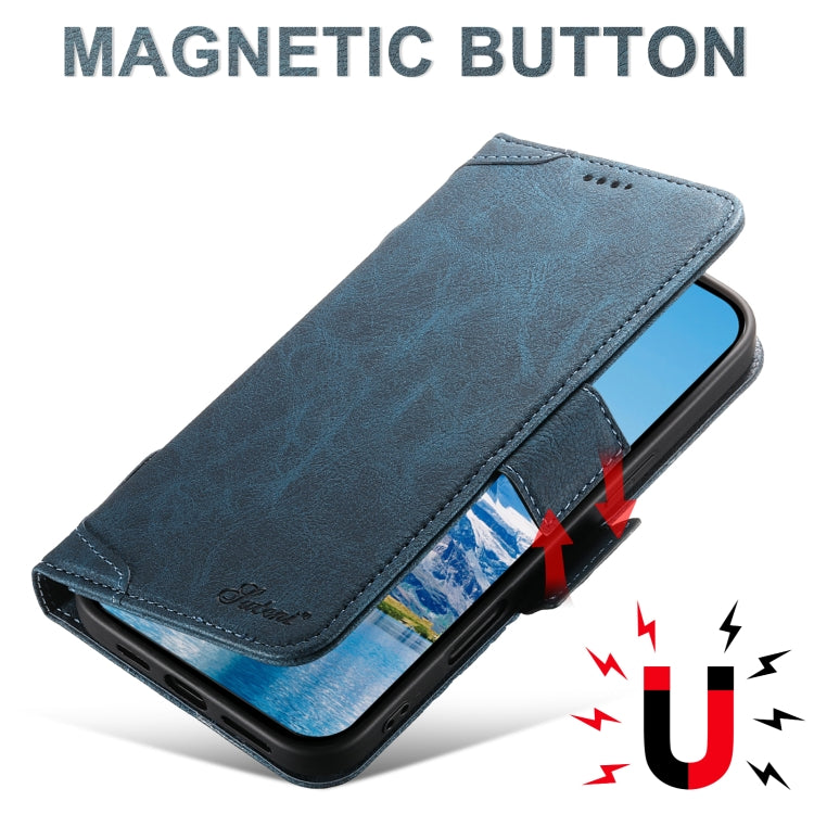 For iPhone 16 Pro Max SUTENI J07 Multifunctional Horizontal Flip Magsafe Leather Phone Case(Blue)
