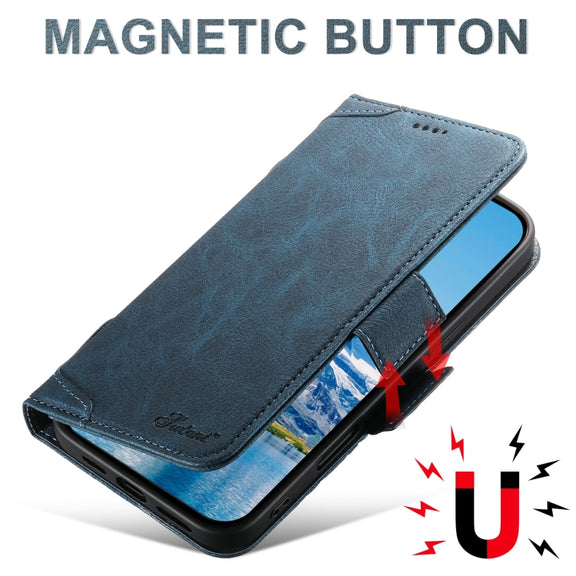 For iPhone 16 Pro Max SUTENI J07 Multifunctional Horizontal Flip Magsafe Leather Phone Case(Blue)