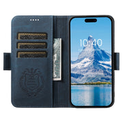 For iPhone 16 Pro Max SUTENI J07 Multifunctional Horizontal Flip Magsafe Leather Phone Case(Blue)