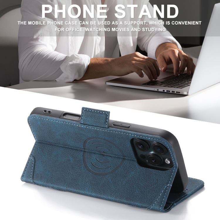 For iPhone 16 Pro Max SUTENI J07 Multifunctional Horizontal Flip Magsafe Leather Phone Case(Blue)