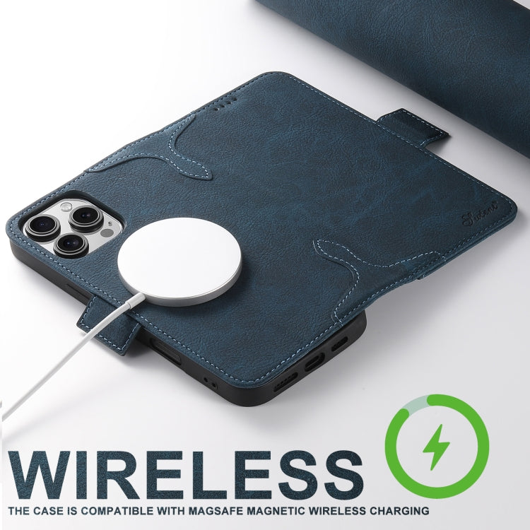 For iPhone 16 Pro Max SUTENI J07 Multifunctional Horizontal Flip Magsafe Leather Phone Case(Blue)