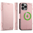 For iPhone 16 Pro Max SUTENI J07 Multifunctional Horizontal Flip Magsafe Leather Phone Case(Pink) - iPhone 16 Pro Max Cases by Suteni | Online Shopping South Africa | PMC TechLife | Buy Now Pay Later Mobicred