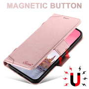 For iPhone 16 Pro Max SUTENI J07 Multifunctional Horizontal Flip Magsafe Leather Phone Case(Pink)
