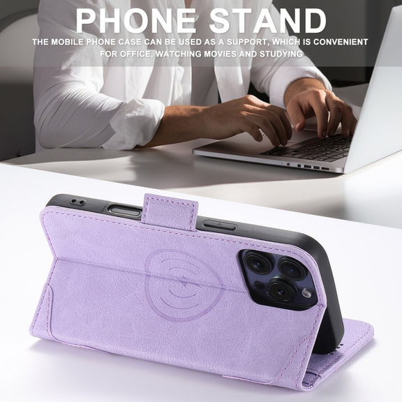 For iPhone 16 Pro Max SUTENI J07 Multifunctional Horizontal Flip Magsafe Leather Phone Case(Purple)