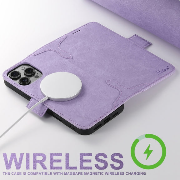 For iPhone 16 Pro Max SUTENI J07 Multifunctional Horizontal Flip Magsafe Leather Phone Case(Purple)