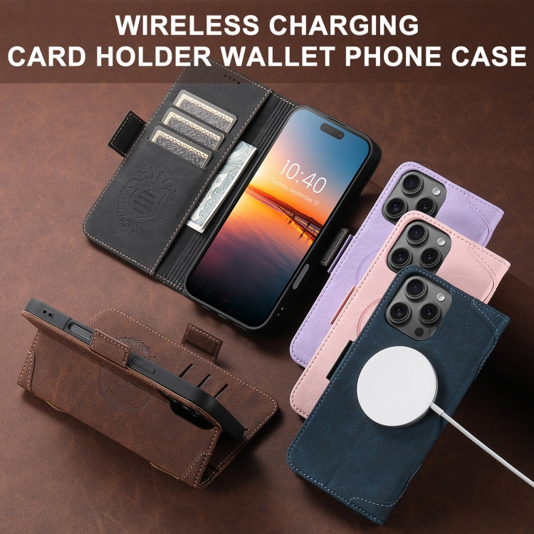 For iPhone 16 SUTENI J07 Multifunctional Horizontal Flip Magsafe Leather Phone Case(Black)