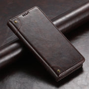 For Samsung Galaxy S24+ 5G Suteni Baroque Calf Texture Buckle Wallet Leather Phone Case(Brown)