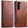 For Samsung Galaxy S24+ 5G Suteni Baroque Calf Texture Buckle Wallet Leather Phone Case(Khaki) - Galaxy S24+ 5G Cases by Suteni | Online Shopping South Africa | PMC Jewellery | Buy Now Pay Later Mobicred