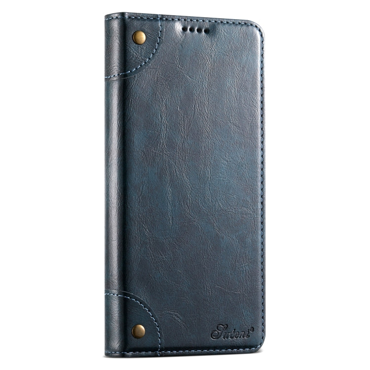 For Samsung Galaxy S24+ 5G Suteni Baroque Calf Texture Buckle Wallet Leather Phone Case(Blue)