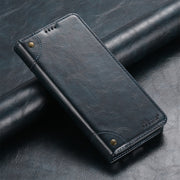 For Samsung Galaxy S24 5G Suteni Baroque Calf Texture Buckle Wallet Leather Phone Case(Blue)