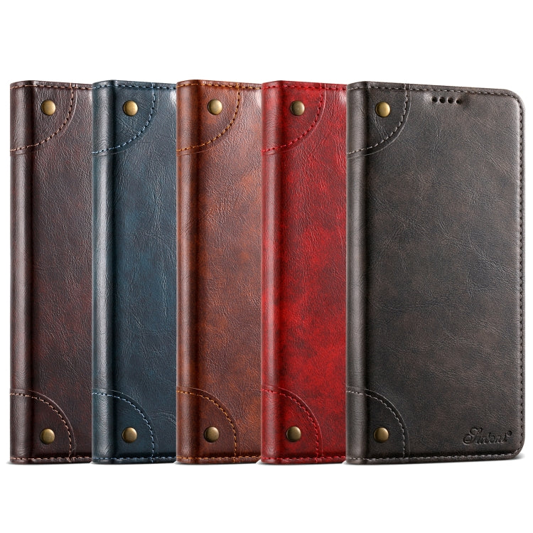 For Samsung Galaxy S24+ 5G Suteni Baroque Calf Texture Buckle Wallet Leather Phone Case(Blue)