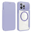 For iPhone 15 Pro Colored Shield MagSafe Magnetic RFID Anti-theft Leather Phone Case(Purple) - iPhone 15 Pro Cases by PMC TechLife | Online Shopping South Africa | PMC TechLife