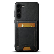 For Samsung Galaxy S24+ 5G Suteni H03 Oil Wax Leather Wallet Stand Back Phone Case(Black)