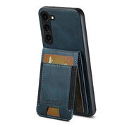 For Samsung Galaxy S24+ 5G Suteni H03 Oil Wax Leather Wallet Stand Back Phone Case(Blue)