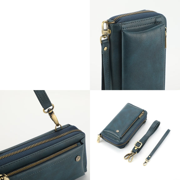 For Samsung Galaxy S24+ 5G Crossbody Multi-functional Zipper Wallet Leather Phone Case(Green)