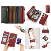 For Samsung Galaxy S24+ 5G Crossbody Multi-functional Zipper Wallet Leather Phone Case(Green)