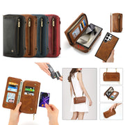 For Samsung Galaxy S24+ 5G Crossbody Multi-functional Zipper Wallet Leather Phone Case(Red)