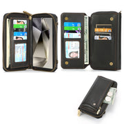 For Samsung Galaxy S24 5G Crossbody Multi-functional Zipper Wallet Leather Phone Case(Black)