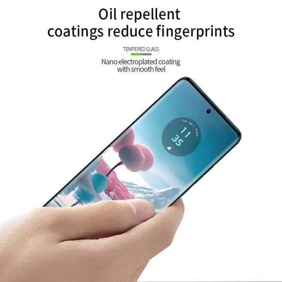 For Motorola Moto Edge 40 Neo MOFI 9H 3D Hot Bending Tempered Glass Film(Black)