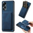 For OPPO A58 4G Retro Leather Card Bag Magnetic Phone Case(Blue) - OPPO Cases by PMC TechLife | Online Shopping South Africa | PMC TechLife | Buy Now Pay Later Mobicred