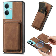 For OPPO K11 5G Retro Leather Card Bag Magnetic Phone Case(Brown)