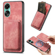 For OPPO A78 4G Retro Leather Card Bag Magnetic Phone Case(Pink) - OPPO Cases by PMC TechLife | Online Shopping South Africa | PMC TechLife | Buy Now Pay Later Mobicred