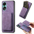 For OPPO A78 4G Retro Leather Card Bag Magnetic Phone Case(Purple) - OPPO Cases by PMC TechLife | Online Shopping South Africa | PMC TechLife | Buy Now Pay Later Mobicred