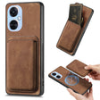 For OPPO K11X 5G Retro Leather Card Bag Magnetic Phone Case(Brown) - free shipping - PMC TechLife - Order now!