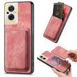 For OPPO Reno8 Z Retro Leather Card Bag Magnetic Phone Case(Pink) - OPPO Cases by PMC TechLife | Online Shopping South Africa | PMC TechLife | Buy Now Pay Later Mobicred