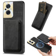 For OPPO Reno8 Z Retro Leather Card Bag Magnetic Phone Case(Black) - OPPO Cases by PMC TechLife | Online Shopping South Africa | PMC TechLife | Buy Now Pay Later Mobicred