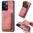 For OPPO Reno9 5G Retro Leather Card Bag Magnetic Phone Case(Pink) - OPPO Cases by PMC TechLife | Online Shopping South Africa | PMC TechLife | Buy Now Pay Later Mobicred