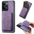 For OPPO Reno9 5G Retro Leather Card Bag Magnetic Phone Case(Purple) - OPPO Cases by PMC TechLife | Online Shopping South Africa | PMC TechLife | Buy Now Pay Later Mobicred