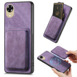 For OPPO A17K Retro Leather Card Bag Magnetic Phone Case(Purple) - free shipping - PMC TechLife - Order now!