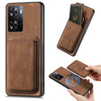 For OPPO A57 4G Retro Leather Card Bag Magnetic Phone Case(Brown) - OPPO Cases by PMC TechLife | Online Shopping South Africa | PMC TechLife | Buy Now Pay Later Mobicred