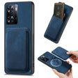 For OPPO A57 4G Retro Leather Card Bag Magnetic Phone Case(Blue) - OPPO Cases by PMC TechLife | Online Shopping South Africa | PMC TechLife | Buy Now Pay Later Mobicred