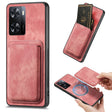 For OPPO A57 4G Retro Leather Card Bag Magnetic Phone Case(Pink) - OPPO Cases by PMC TechLife | Online Shopping South Africa | PMC TechLife | Buy Now Pay Later Mobicred