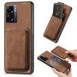 For OPPO A57 5G Retro Leather Card Bag Magnetic Phone Case(Brown) - OPPO Cases by PMC TechLife | Online Shopping South Africa | PMC TechLife | Buy Now Pay Later Mobicred