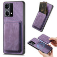 For OPPO Reno7 4G Retro Leather Card Bag Magnetic Phone Case(Purple) - OPPO Cases by PMC TechLife | Online Shopping South Africa | PMC TechLife | Buy Now Pay Later Mobicred