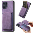 For OPPO Find X5 Pro Retro Leather Card Bag Magnetic Phone Case(Purple) - OPPO Cases by PMC TechLife | Online Shopping South Africa | PMC TechLife | Buy Now Pay Later Mobicred