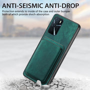 For OPPO Reno7 5G Retro Leather Card Bag Magnetic Phone Case(Green)