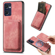 For OPPO Reno7 5G Retro Leather Card Bag Magnetic Phone Case(Pink) - OPPO Cases by PMC TechLife | Online Shopping South Africa | PMC TechLife | Buy Now Pay Later Mobicred