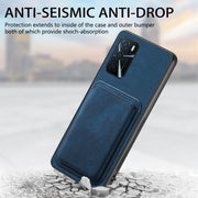For OPPO A16K Retro Leather Card Bag Magnetic Phone Case(Blue)