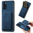 For OPPO Reno6 Z Retro Leather Card Bag Magnetic Phone Case(Blue) - free shipping - PMC TechLife - Order now!