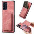 For OPPO Reno6 Z Retro Leather Card Bag Magnetic Phone Case(Pink) - OPPO Cases by PMC TechLife | Online Shopping South Africa | PMC TechLife | Buy Now Pay Later Mobicred