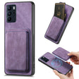 For OPPO Reno6 Z Retro Leather Card Bag Magnetic Phone Case(Purple) - OPPO Cases by PMC TechLife | Online Shopping South Africa | PMC TechLife | Buy Now Pay Later Mobicred