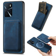 For OPPO A16 Retro Leather Card Bag Magnetic Phone Case(Blue) - OPPO Cases by PMC TechLife | Online Shopping South Africa | PMC TechLife | Buy Now Pay Later Mobicred